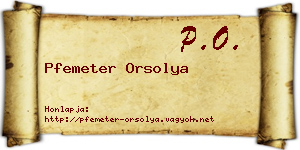 Pfemeter Orsolya névjegykártya